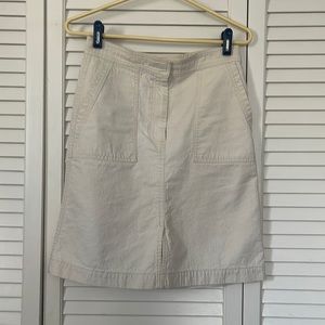 J. Crew High Waisted 100% Cotton Midi Skirt Cream colored size 0